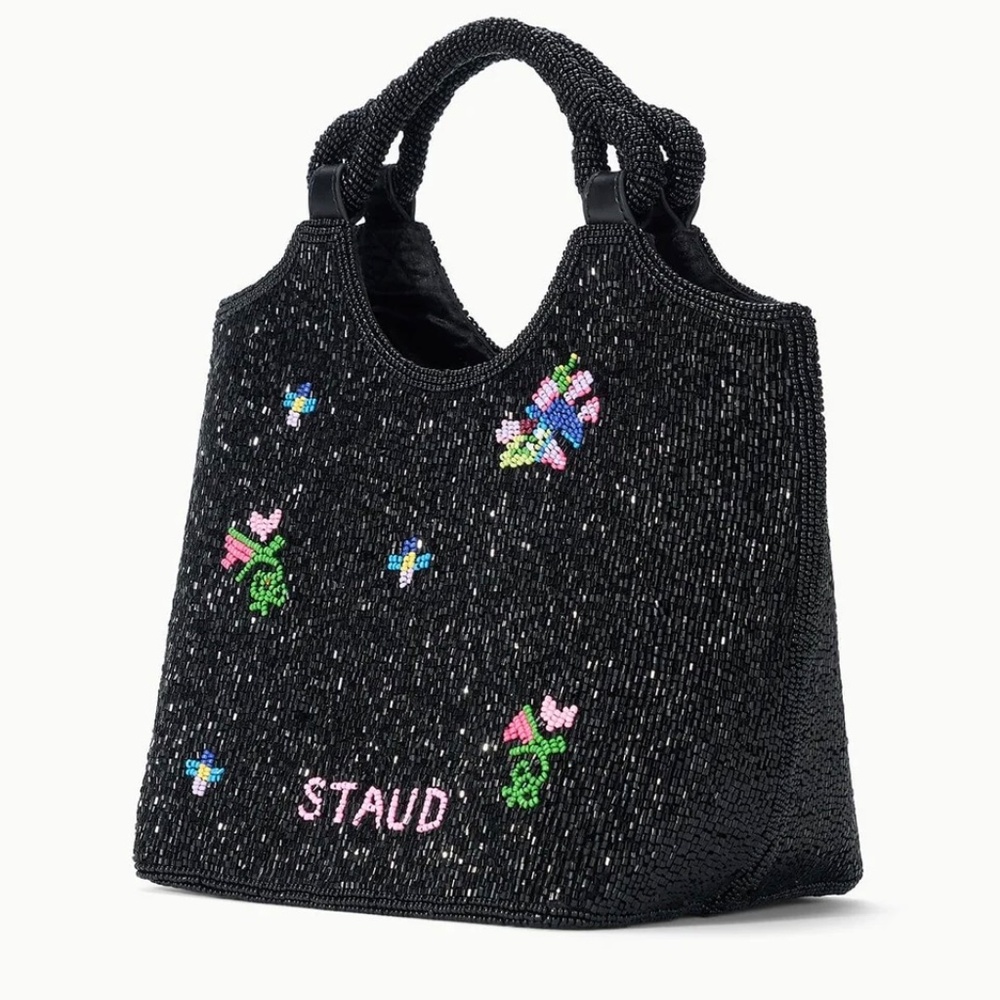 STAUD First Bloom Night Beaded Cote Bag - Picture 1 of 11